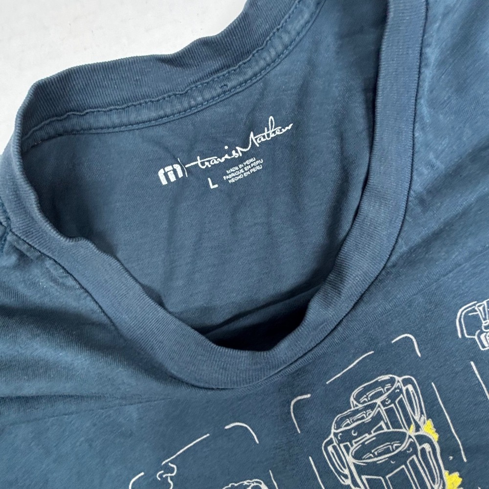 Travis Mathew‎ Mens Large Shirt Graphic Lift Clean Replace Beer Enthusiast Party - Picture 3 of 8